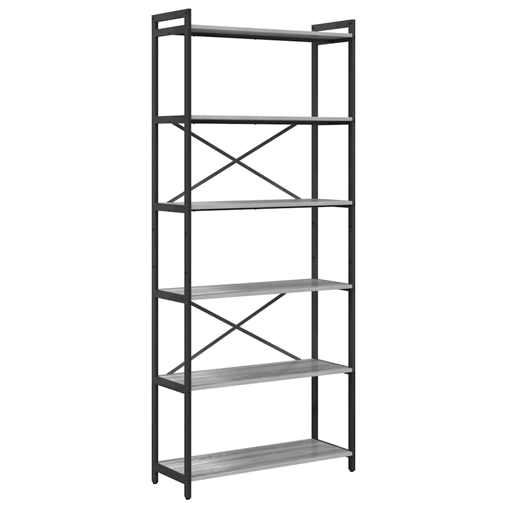 Ράφι Βιβλίων Γκρι sonoma 80 x 30 x 189,5 εκ Επεξεργασμένο ξύλο