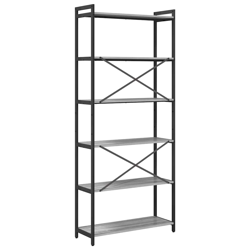 Ράφι Βιβλίων Γκρι sonoma 80 x 30 x 189,5 εκ Επεξεργασμένο ξύλο