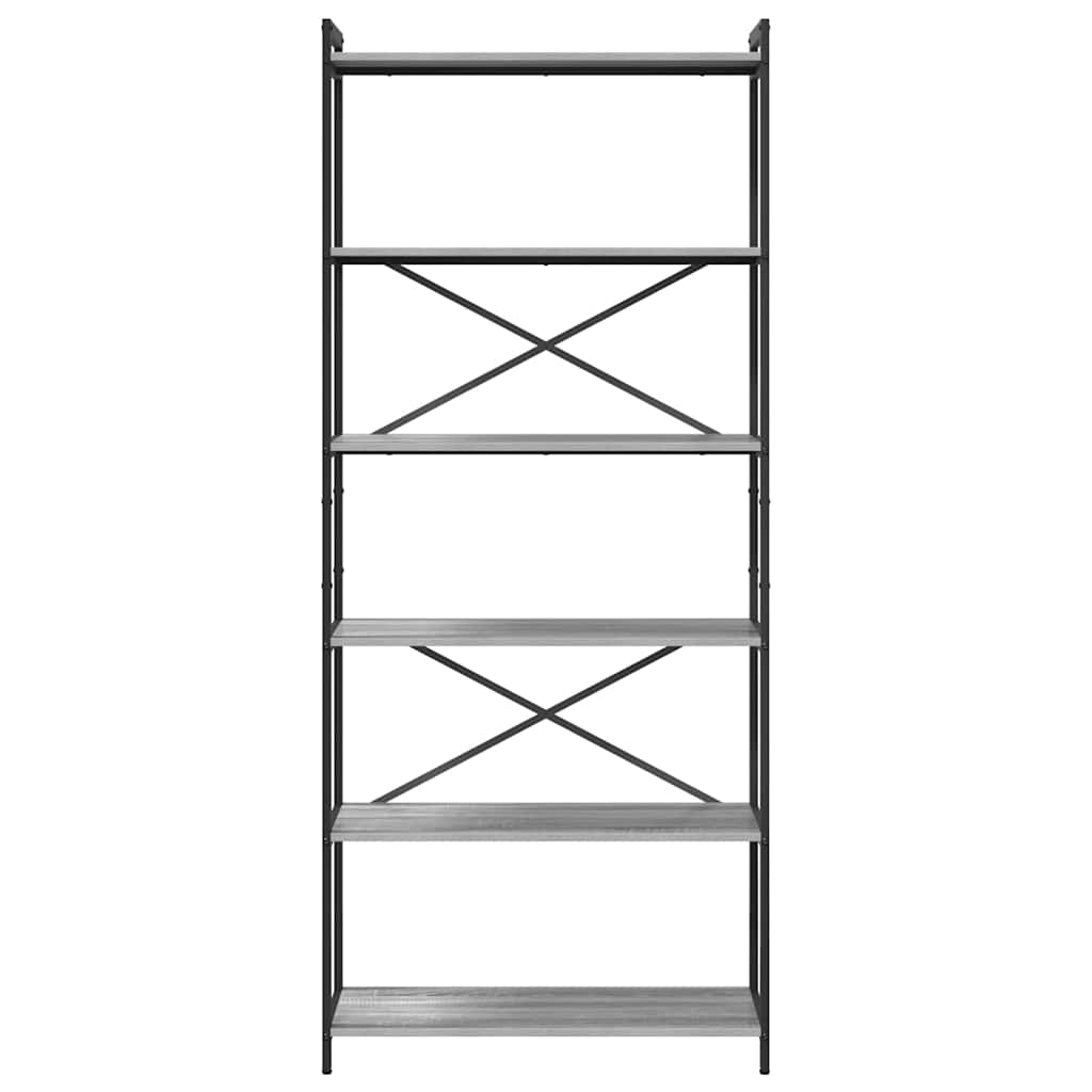 Ράφι Βιβλίων Γκρι sonoma 80 x 30 x 189,5 εκ Επεξεργασμένο ξύλο