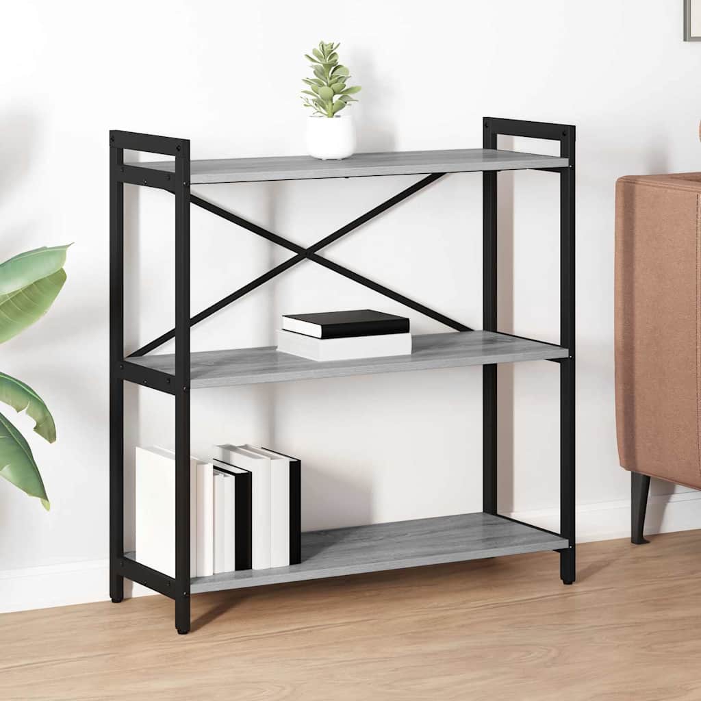 Ράφι Βιβλίων Γκρι sonoma 80 x 30 x 85 cm Επεξεργασμένο ξύλο