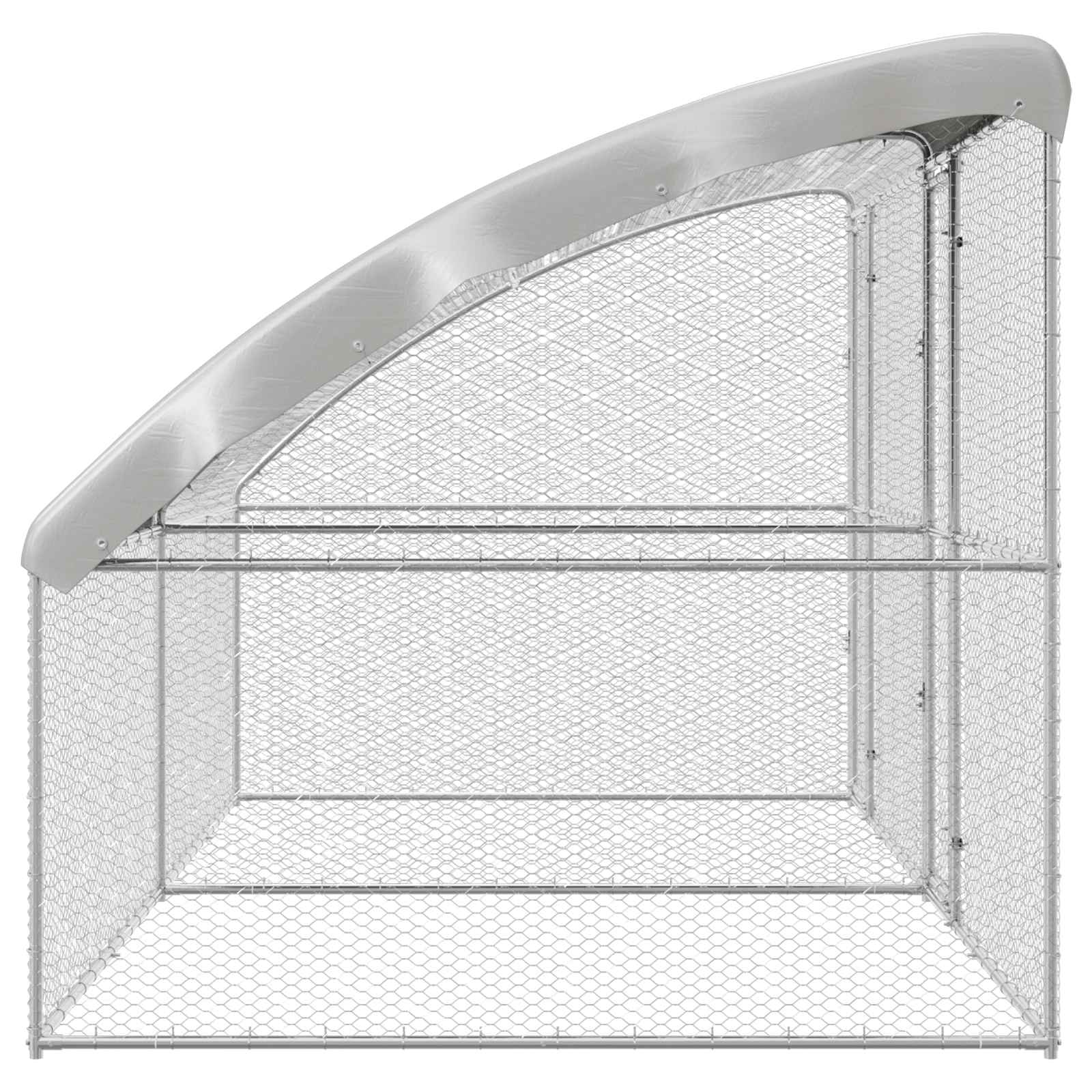 Κλουβί για κότες 2 pcs Ασημί 400 x 200 x 200 εκ. Χάλυβας και PE