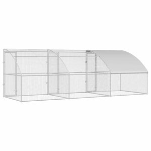 Κλουβί για κότες με 3 πόρτες 3 τεμ. Ασημί 600x200x200cm