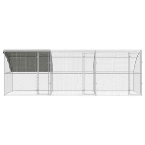 Κλουβί για κότες με 3 πόρτες 3 τεμ. Ασημί 600x200x200cm