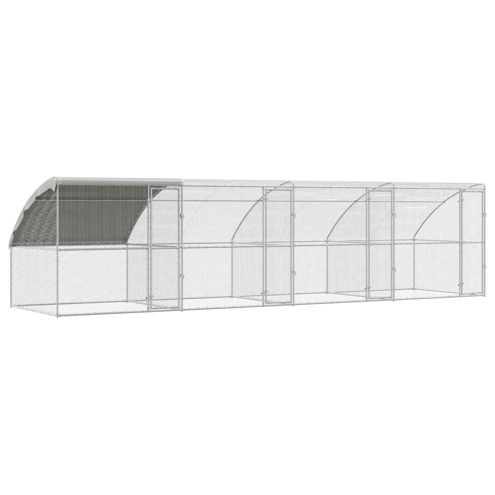 Κλουβί για κότες 4 pcs Ασημί 800 x 200 x 200 εκ. Χάλυβας και PE