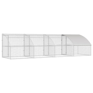 Κλουβί για κότες 4 τμχ. Ασημί 800 x 200 x 200 εκ.