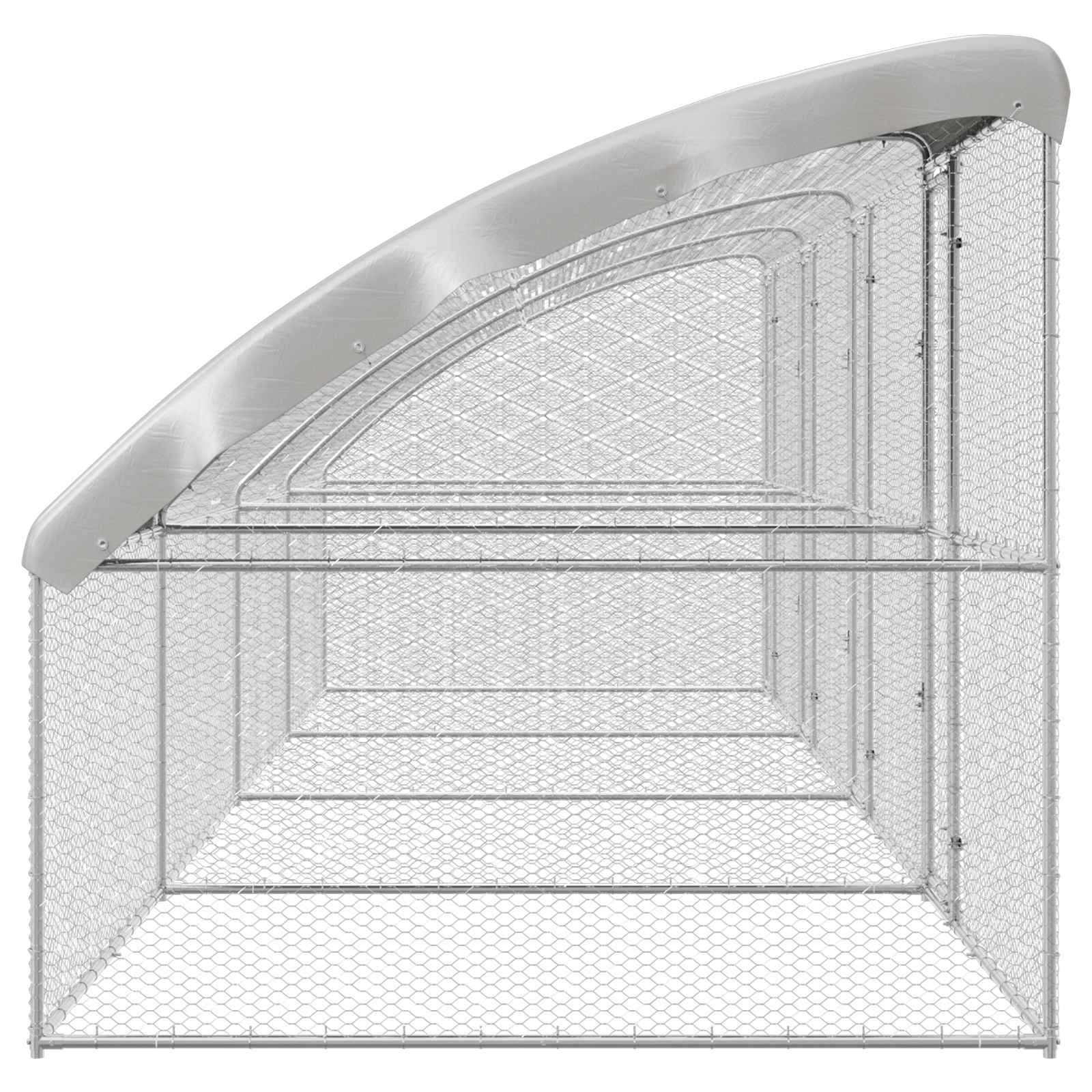 Κλουβί για κότες 4 pcs Ασημί 800 x 200 x 200 εκ. Χάλυβας και PE
