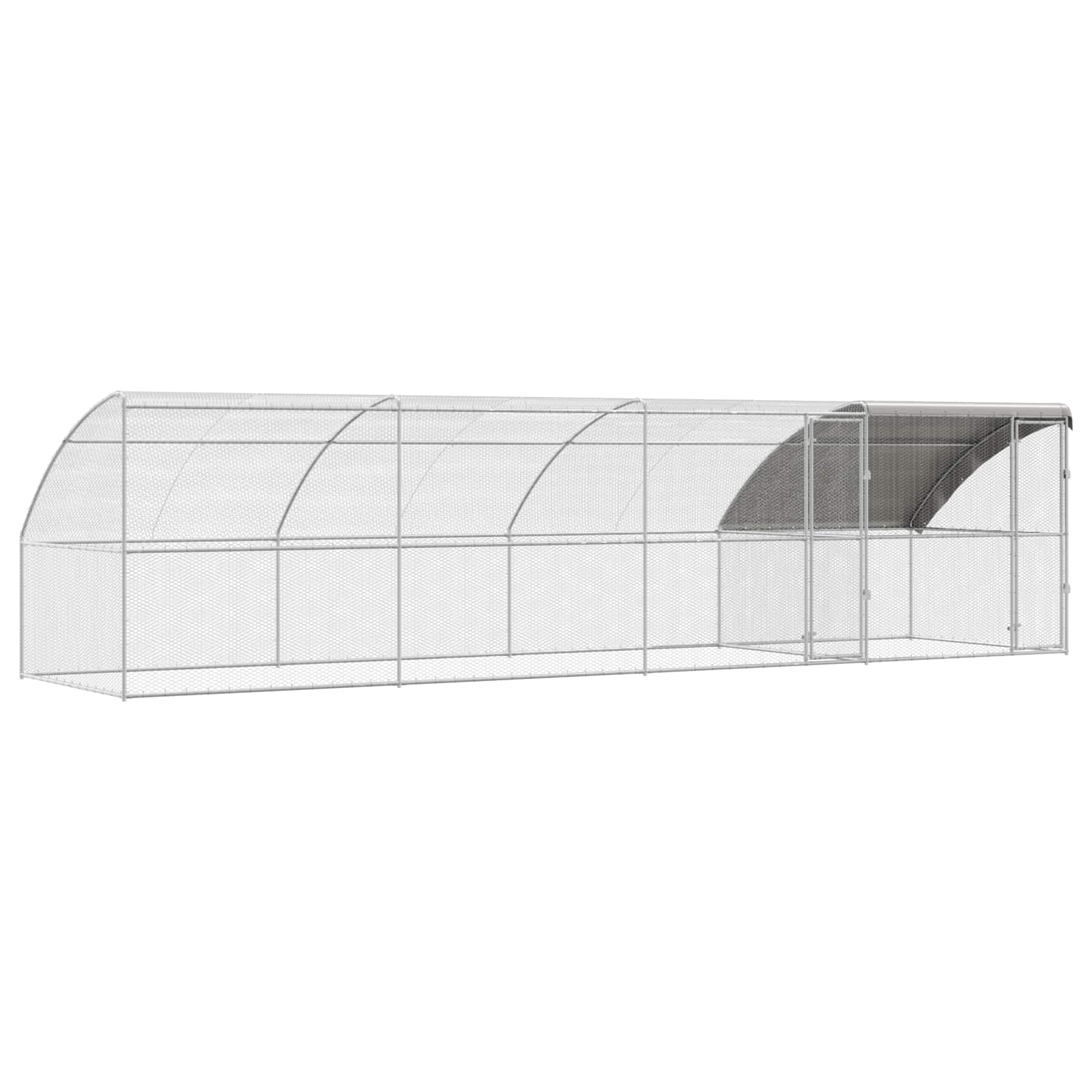 Κλουβί για κότες 4 pcs Ασημί 800 x 200 x 200 εκ. Χάλυβας και PE