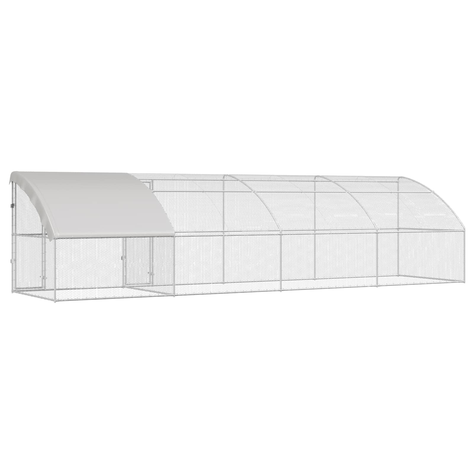 Κλουβί για κότες 4 pcs Ασημί 800 x 200 x 200 εκ. Χάλυβας και PE