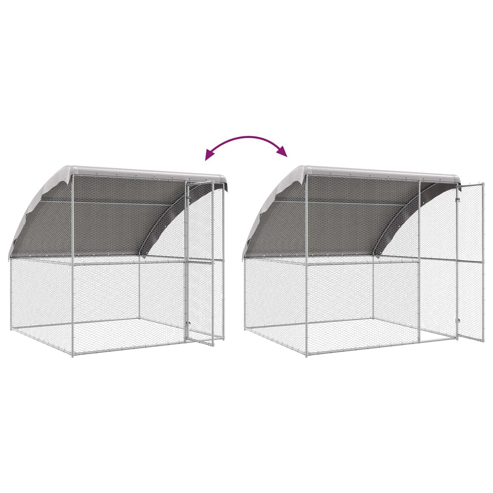 Κλουβί για κότες 4 pcs Ασημί 800 x 200 x 200 εκ. Χάλυβας και PE