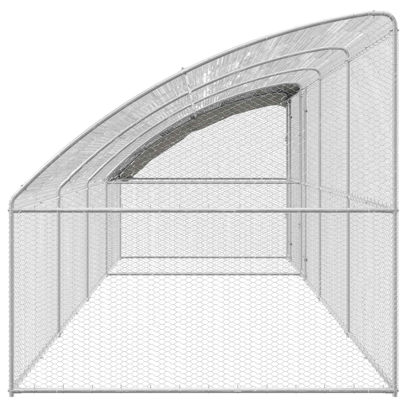 Κλουβί για κότες 4 pcs Ασημί 800 x 200 x 200 εκ. Χάλυβας και PE