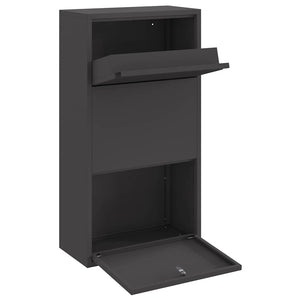 Θυρίδα Πακέτων με αποθήκευση Μαύρο 44 x 22 x 82 εκ. Ατσάλι - Pakobazaar