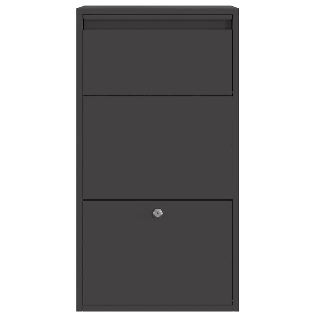 Θυρίδα Πακέτων με αποθήκευση Μαύρο 44 x 22 x 82 εκ. Ατσάλι - Pakobazaar