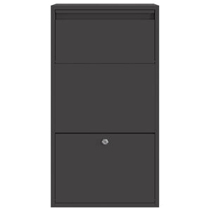 Θυρίδα Πακέτων με αποθήκευση Μαύρο 44 x 22 x 82 εκ. Ατσάλι - Pakobazaar