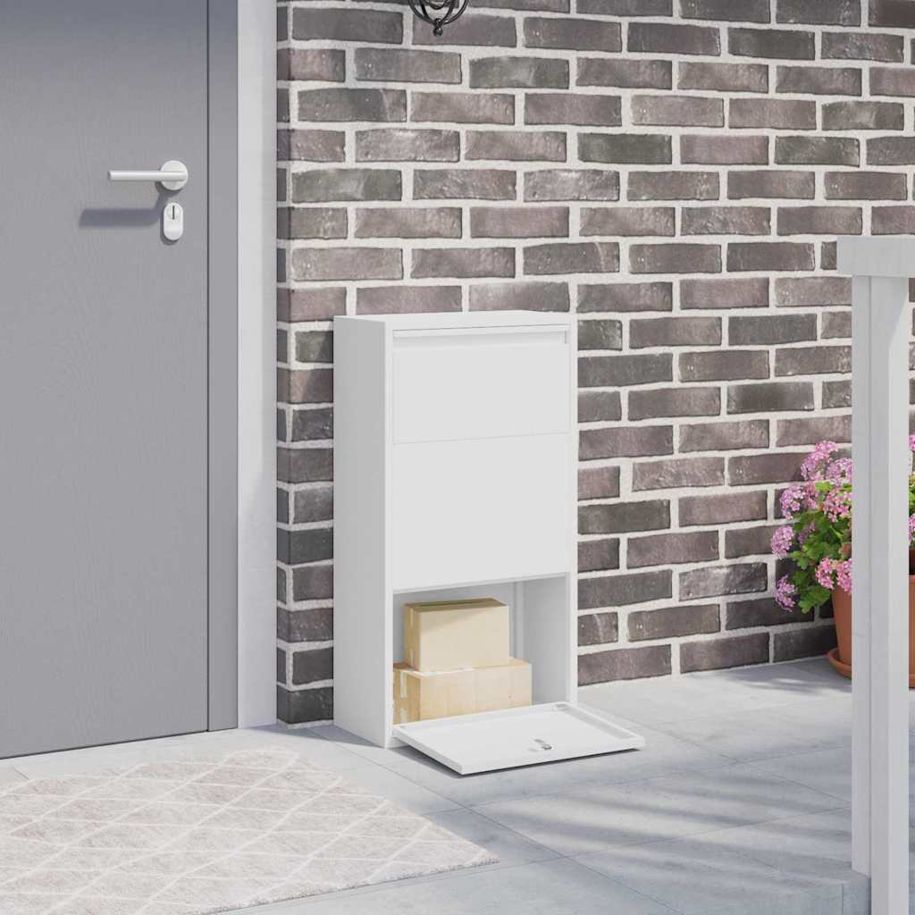 Θυρίδα Πακέτων με αποθήκευση Λευκό 44 x 22 x 82 εκ. Ατσάλι - Pakobazaar