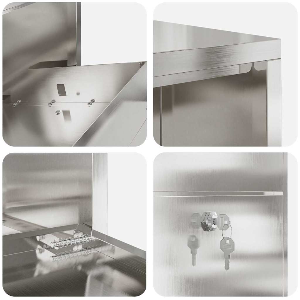 Θυρίδα Πακέτων Ασημί 44 x 22 x 82 εκ. Ανοξείδωτο ατσάλι - Pakobazaar