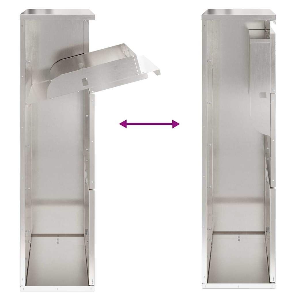 Θυρίδα Πακέτων Ασημί 44 x 22 x 82 εκ. Ανοξείδωτο ατσάλι - Pakobazaar