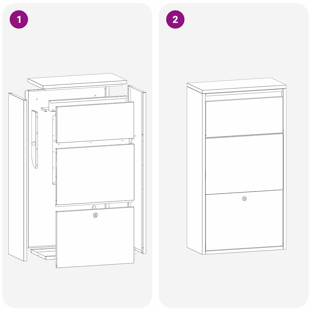 Θυρίδα Πακέτων με αποθήκευση με πόρτα Σκ rusty 44 x 22 x 82 εκ. - Pakobazaar