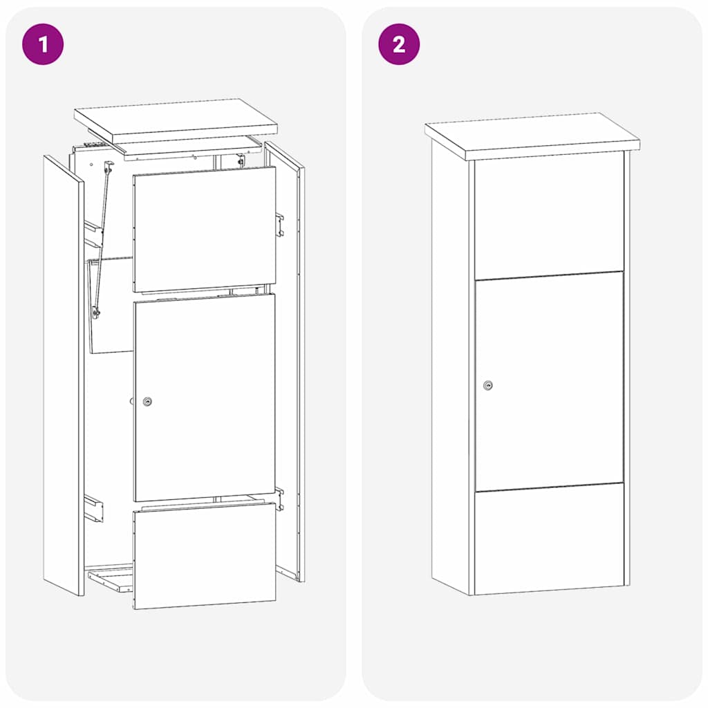 Θυρίδα Πακέτων Ασημί 44,5 x 29 x 110,5 εκ Ανοξείδωτο ατσάλι - Pakobazaar