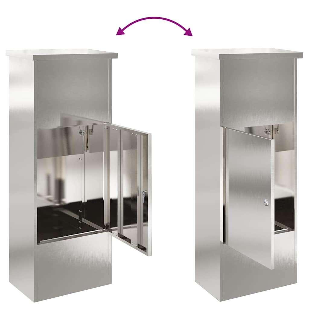 Θυρίδα Πακέτων Ασημί 44,5 x 29 x 110,5 εκ Ανοξείδωτο ατσάλι - Pakobazaar