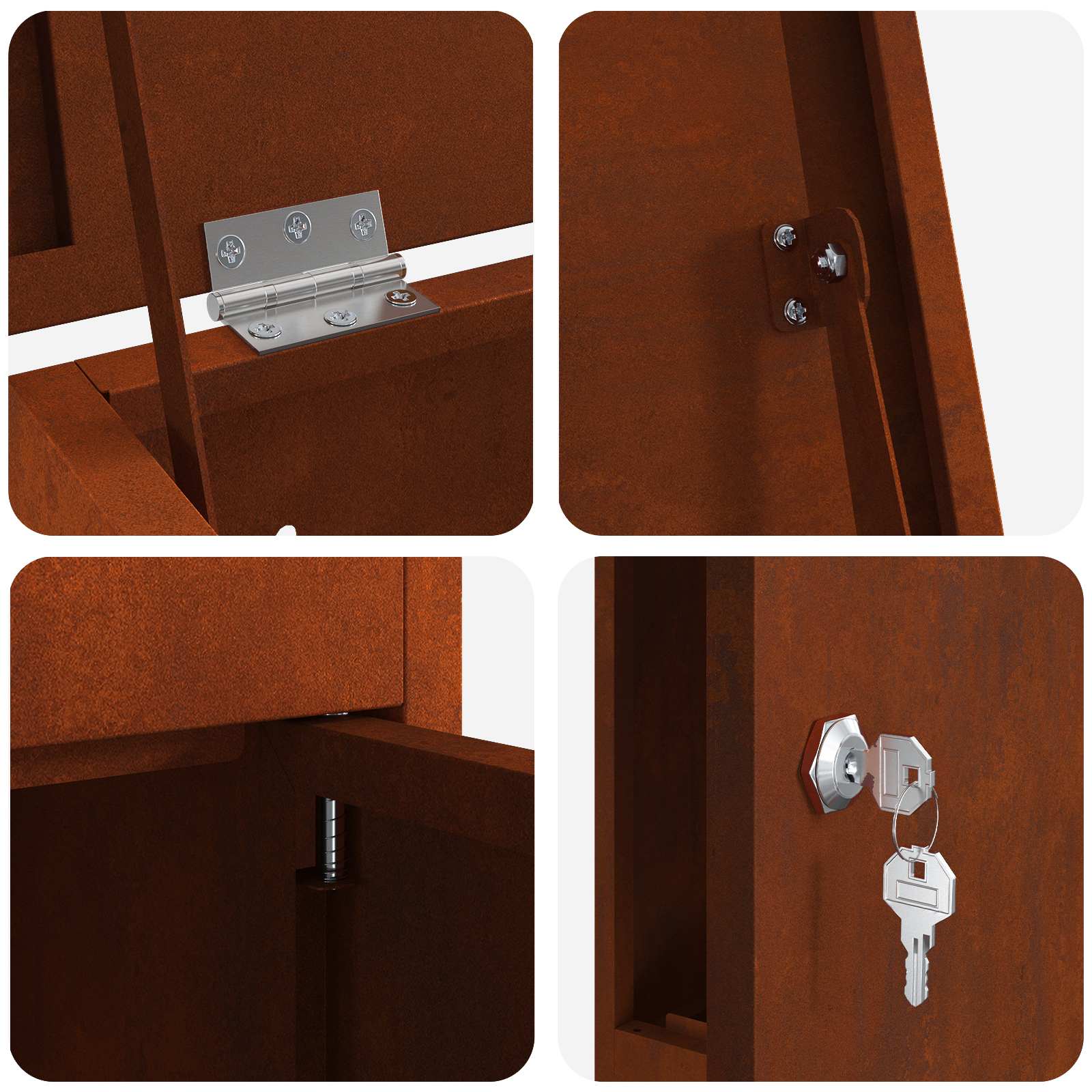 Θυρίδα Πακέτων με αποθήκευση Σκ rusty 44,5 x 29 x 110,5 εκ