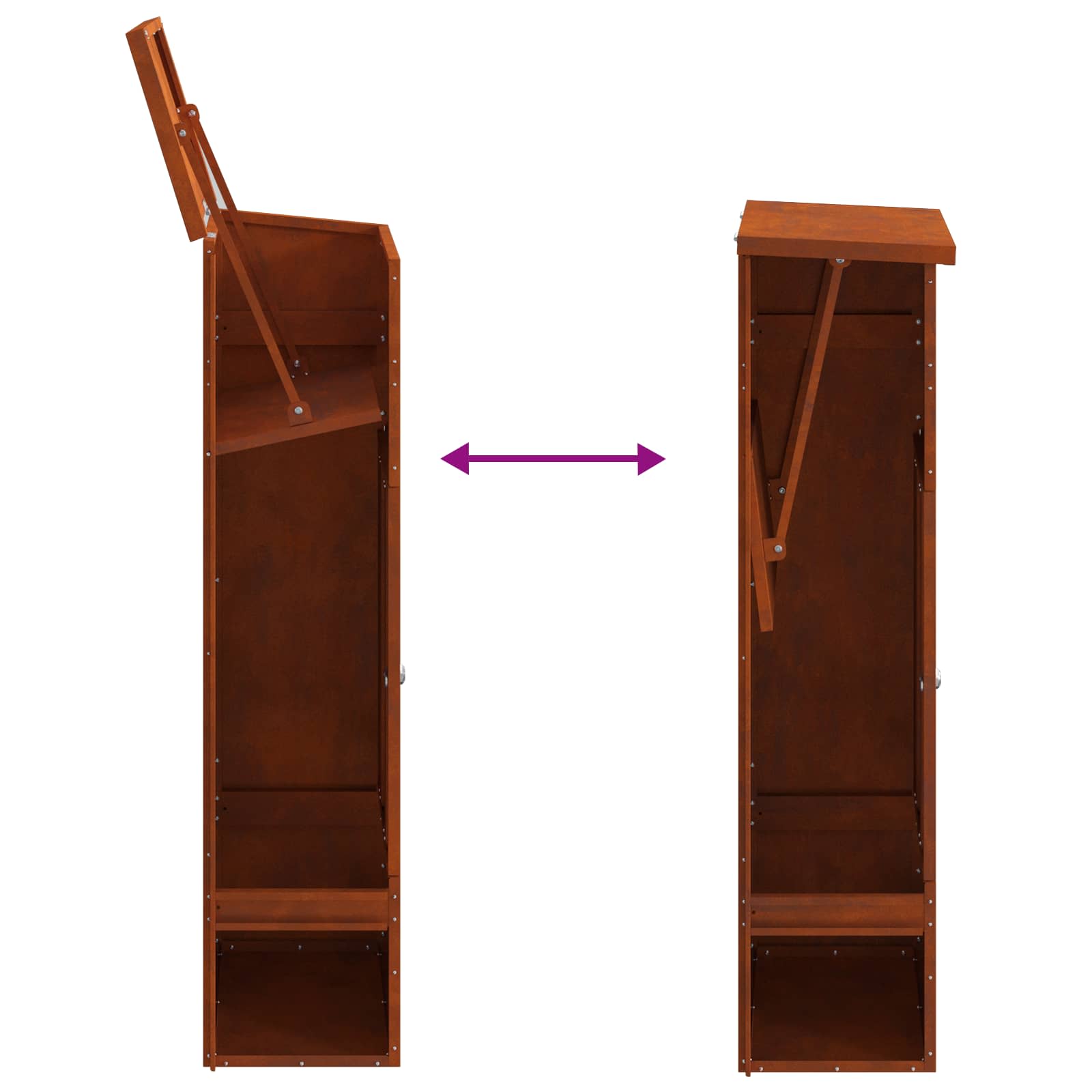 Θυρίδα Πακέτων με αποθήκευση Σκ rusty 44,5 x 29 x 110,5 εκ