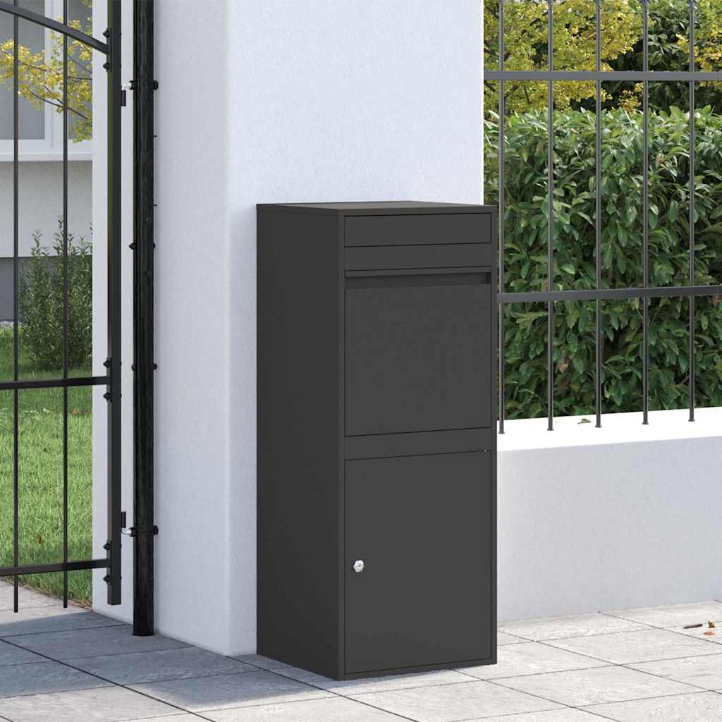 Θυρίδα Πακέτων με αποθήκευση Μαύρο 41 x 38 x 103 εκ Ατσάλι - Pakobazaar