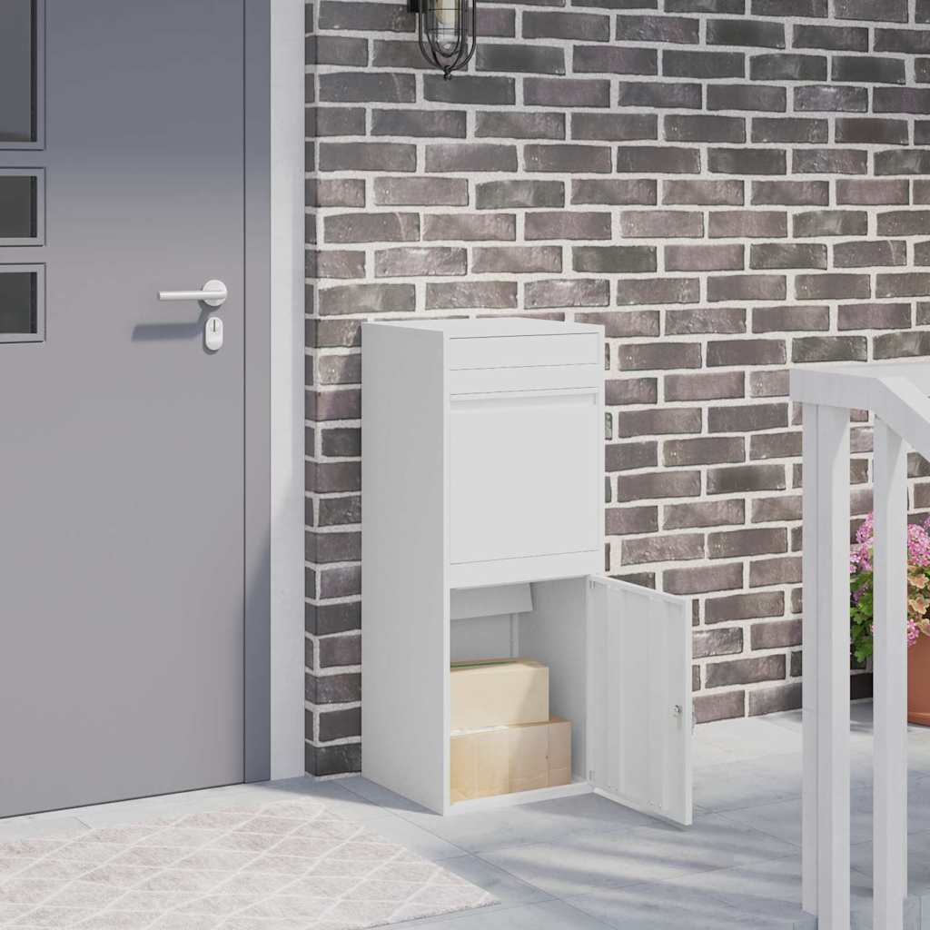 Θυρίδα Πακέτων με αποθήκευση Λευκό 41 x 38 x 103 εκ Ατσάλι - Pakobazaar