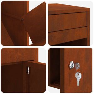 Θυρίδα Πακέτων με αποθήκευση με πόρτα Σκ rusty 41 x 38 x 103 εκ - Pakobazaar
