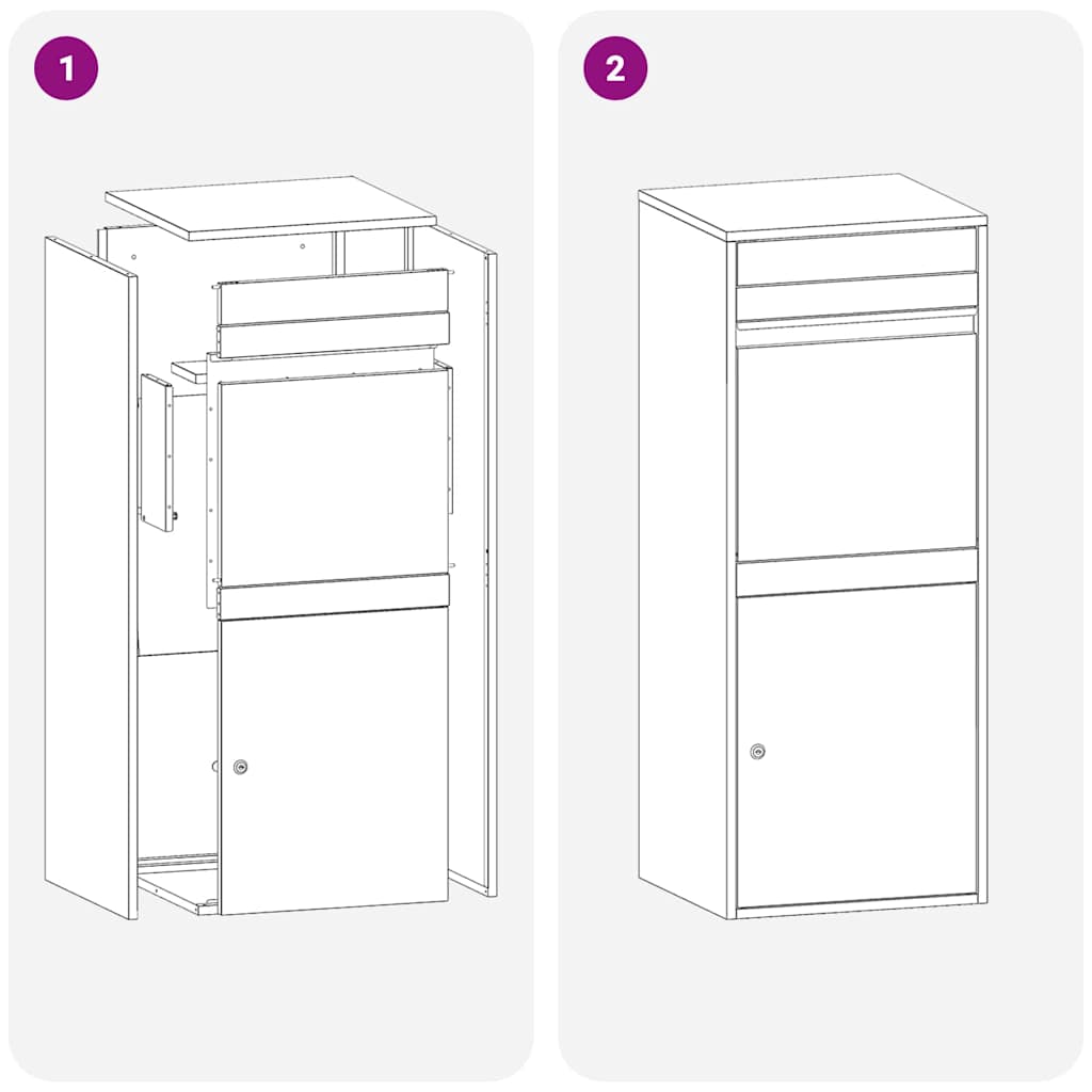 Θυρίδα Πακέτων με αποθήκευση με πόρτα Σκ rusty 41 x 38 x 103 εκ - Pakobazaar