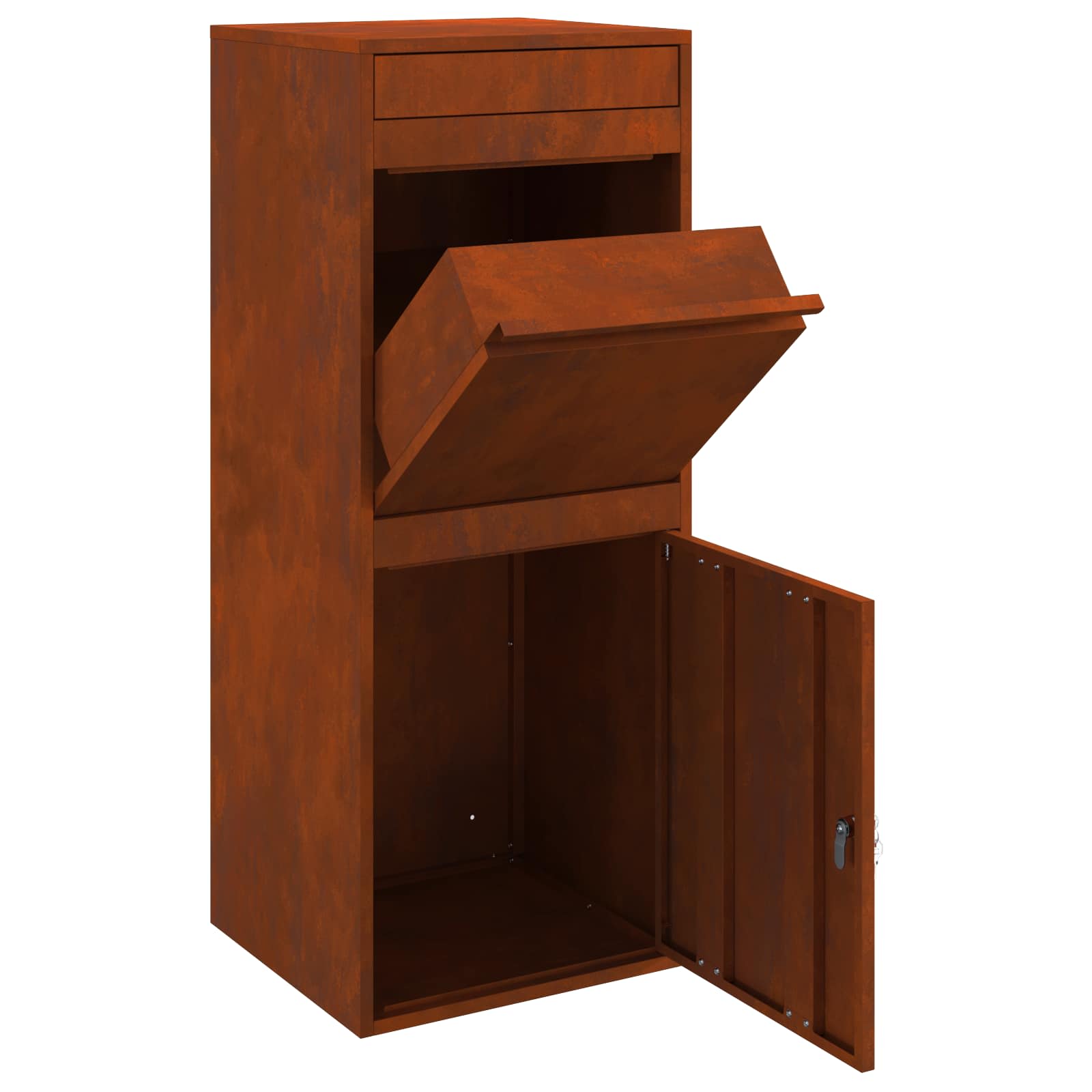 Θυρίδα Πακέτων με αποθήκευση με πόρτα Σκ rusty 41 x 38 x 103 εκ - Pakobazaar