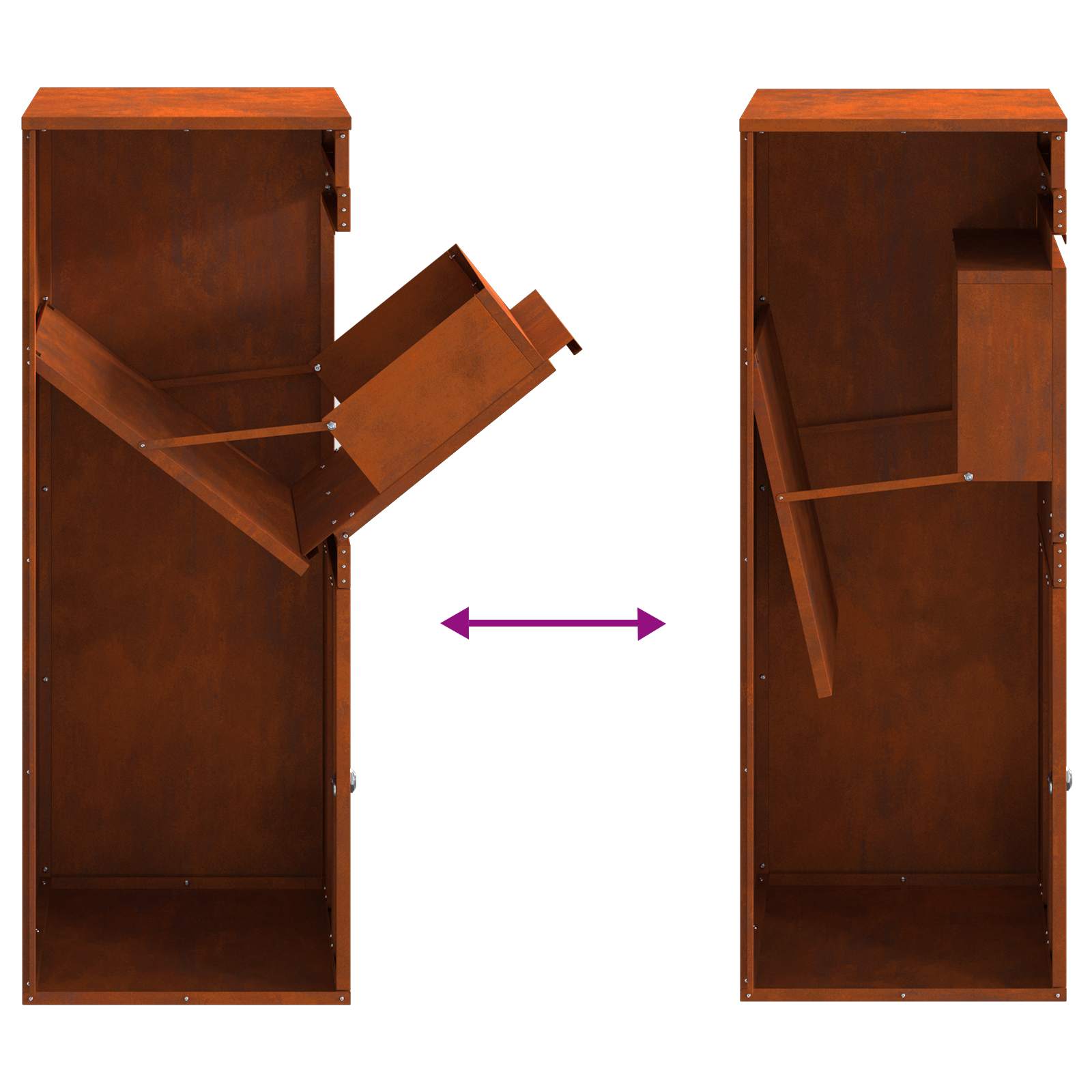 Θυρίδα Πακέτων με αποθήκευση με πόρτα Σκ rusty 41 x 38 x 103 εκ - Pakobazaar