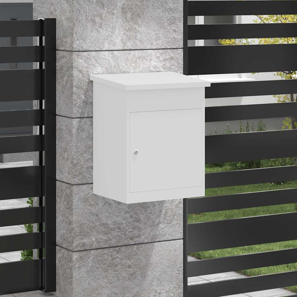 Θυρίδα Πακέτων με αποθήκευση Λευκό 47,5 x 38 x 59 εκ. Ατσάλι