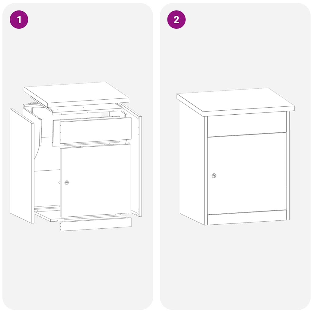 Θυρίδα Πακέτων Μαύρο 47,5 x 38 x 59 εκ. Επικαλυμμένος Χάλυβας - Pakobazaar
