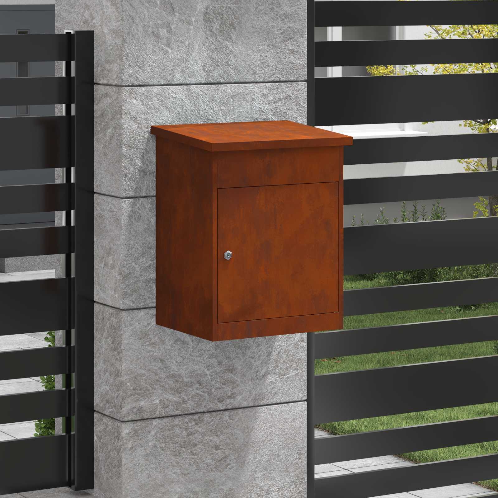 Θυρίδα Πακέτων με αποθήκευση Σκ rusty 47,5 x 38 x 59 εκ. - Pakobazaar