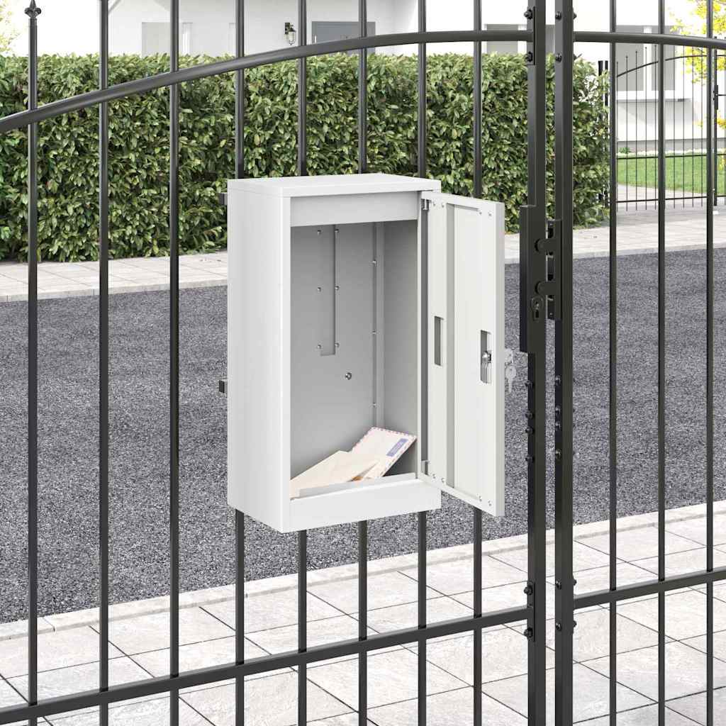 γραμματοκιβώτιο με αποθήκευση Λευκό 30 x 20 x 55 εκ. Ατσάλι