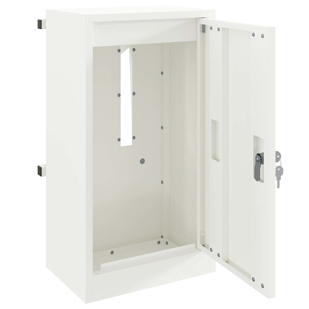 γραμματοκιβώτιο με αποθήκευση Λευκό 30 x 20 x 55 εκ. Ατσάλι