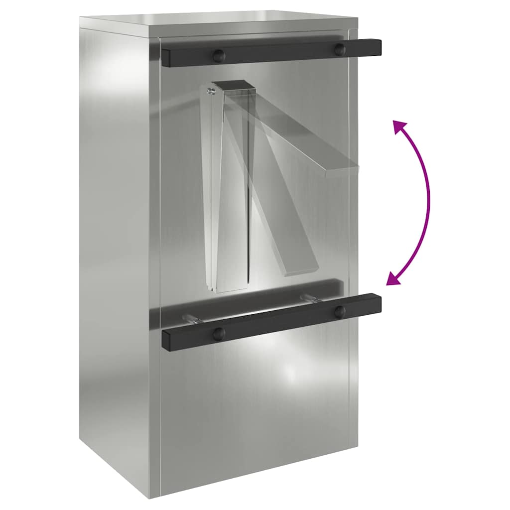 γραμματοκιβώτιο Μαύρο 30 x 20 x 55 εκ. Επικαλυμμένος Χάλυβας