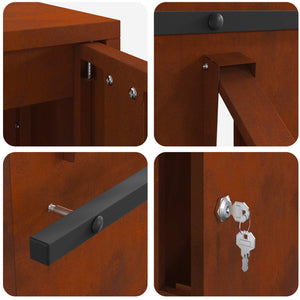 γραμματοκιβώτιο με αποθήκευση Σκ rusty 30 x 20 x 55 εκ. - Pakobazaar
