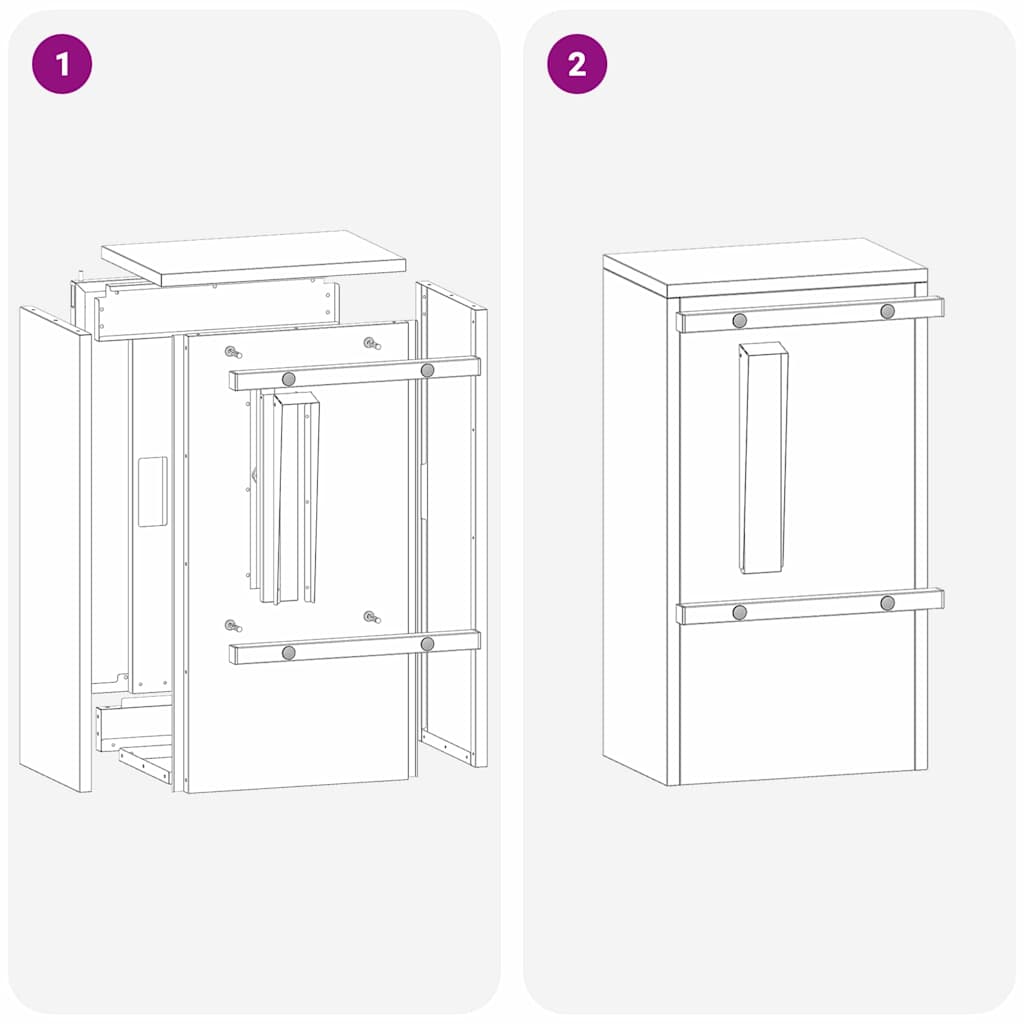 γραμματοκιβώτιο με αποθήκευση Σκ rusty 30 x 20 x 55 εκ. - Pakobazaar