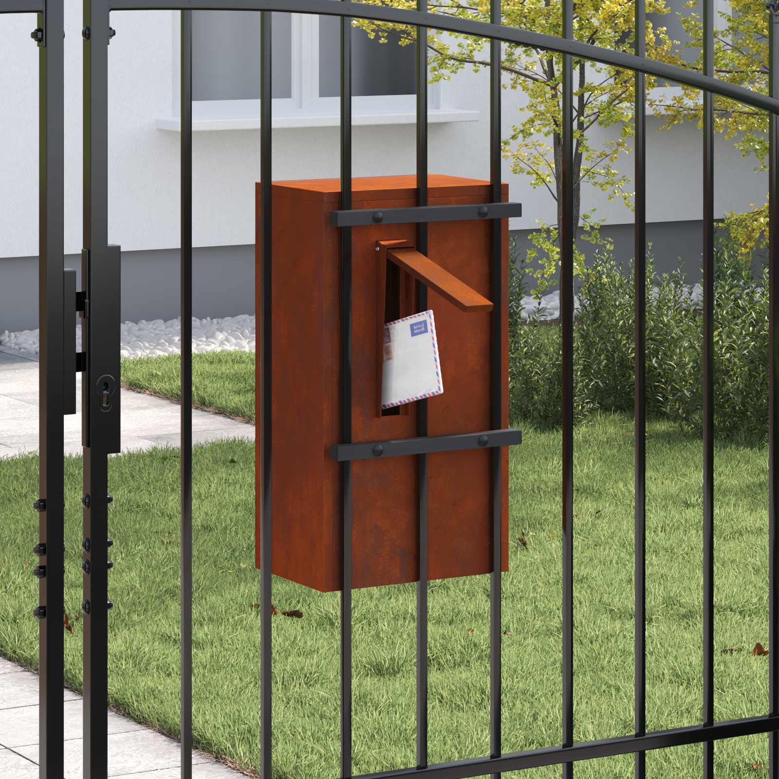 γραμματοκιβώτιο με αποθήκευση Σκ rusty 30 x 20 x 55 εκ. - Pakobazaar
