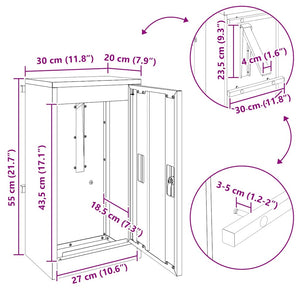 γραμματοκιβώτιο με αποθήκευση Σκ rusty 30 x 20 x 55 εκ. - Pakobazaar