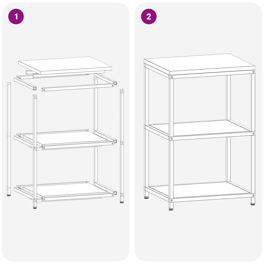 Αποθηκευτικός Χώρος Κουζίνας Ασημί 60 x 50 x 92 εκ Ατσάλι