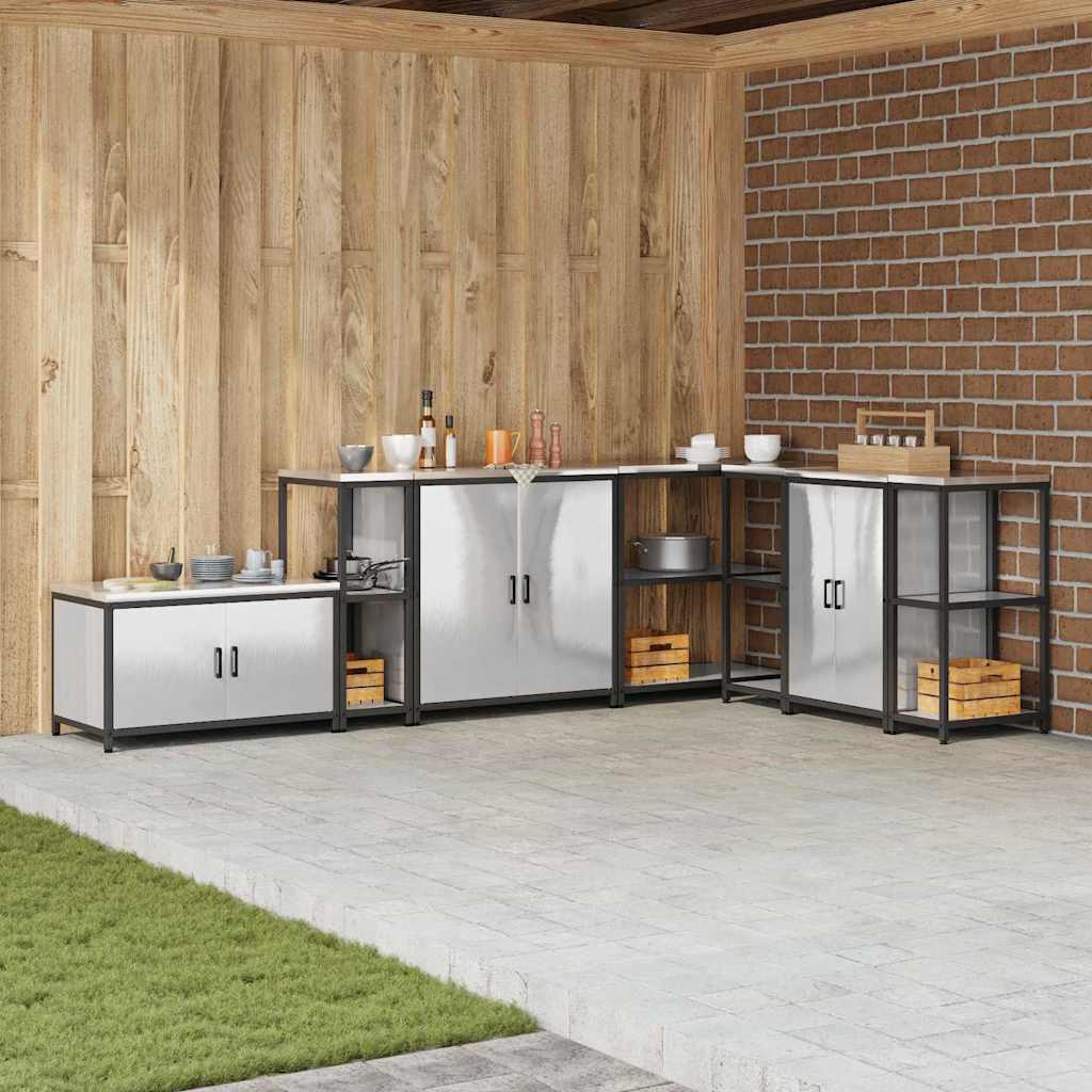 Αποθηκευτικός Χώρος Κουζίνας Ασημί 60 x 50 x 92 εκ Ατσάλι