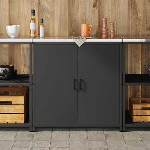 Ντουλάπα Αποθήκευσης Κουζίνας HATTEM Μαύρο 90 x 50 x 92 εκ