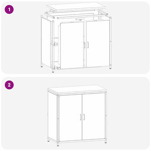 Ντουλάπα Αποθήκευσης Κουζίνας HATTEM Σκ rusty 90 x 50 x 92 εκ