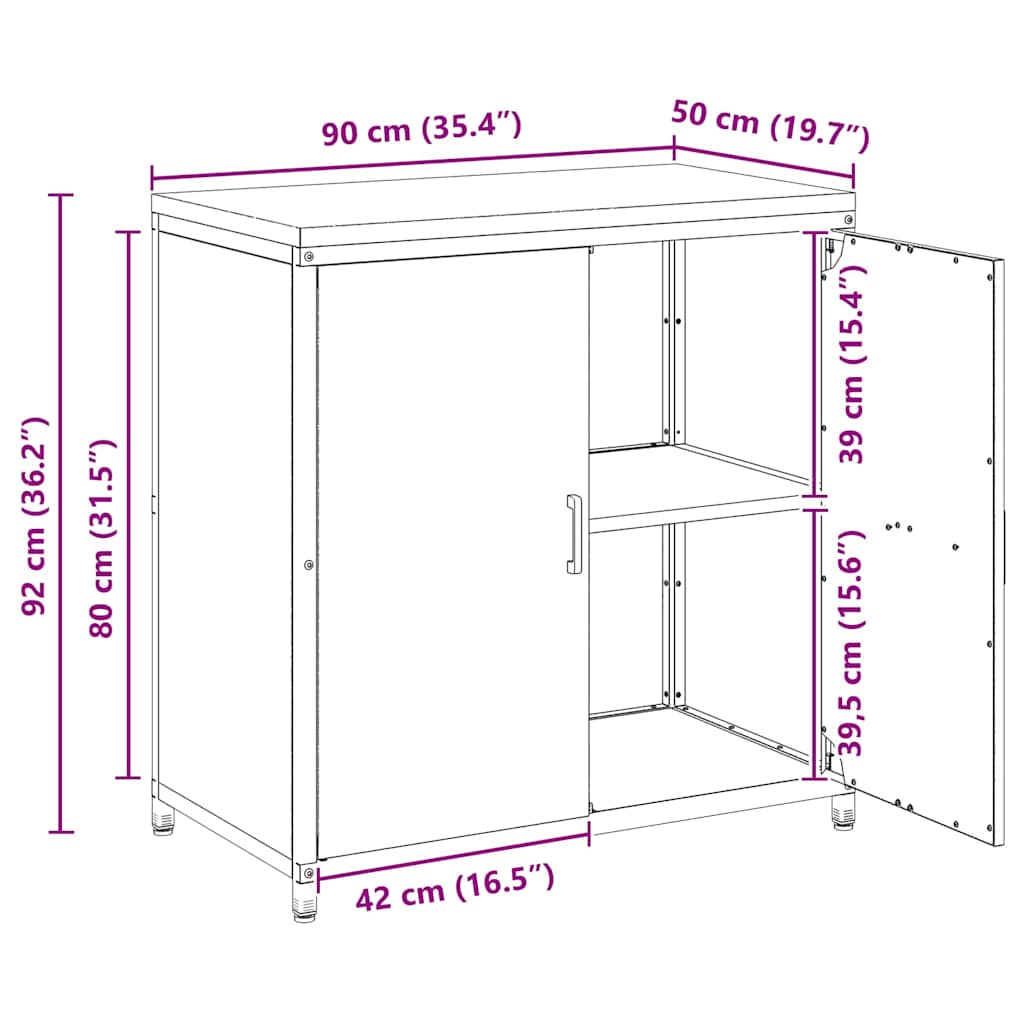 Αποθηκευτικός Χώρος Κουζίνας HATTEM Σκ rusty 90 x 50 x 92 εκ