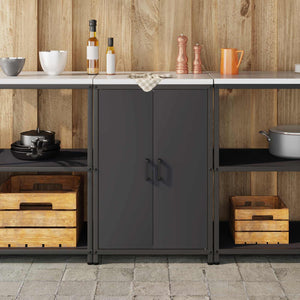 Ντουλάπα Αποθήκευσης Κουζίνας HATTEM Μαύρο 60 x 50 x 92 εκ - Pakobazaar