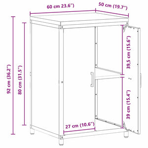 Ντουλάπα Αποθήκευσης Κουζίνας HATTEM Σκ rusty 60 x 50 x 92 εκ