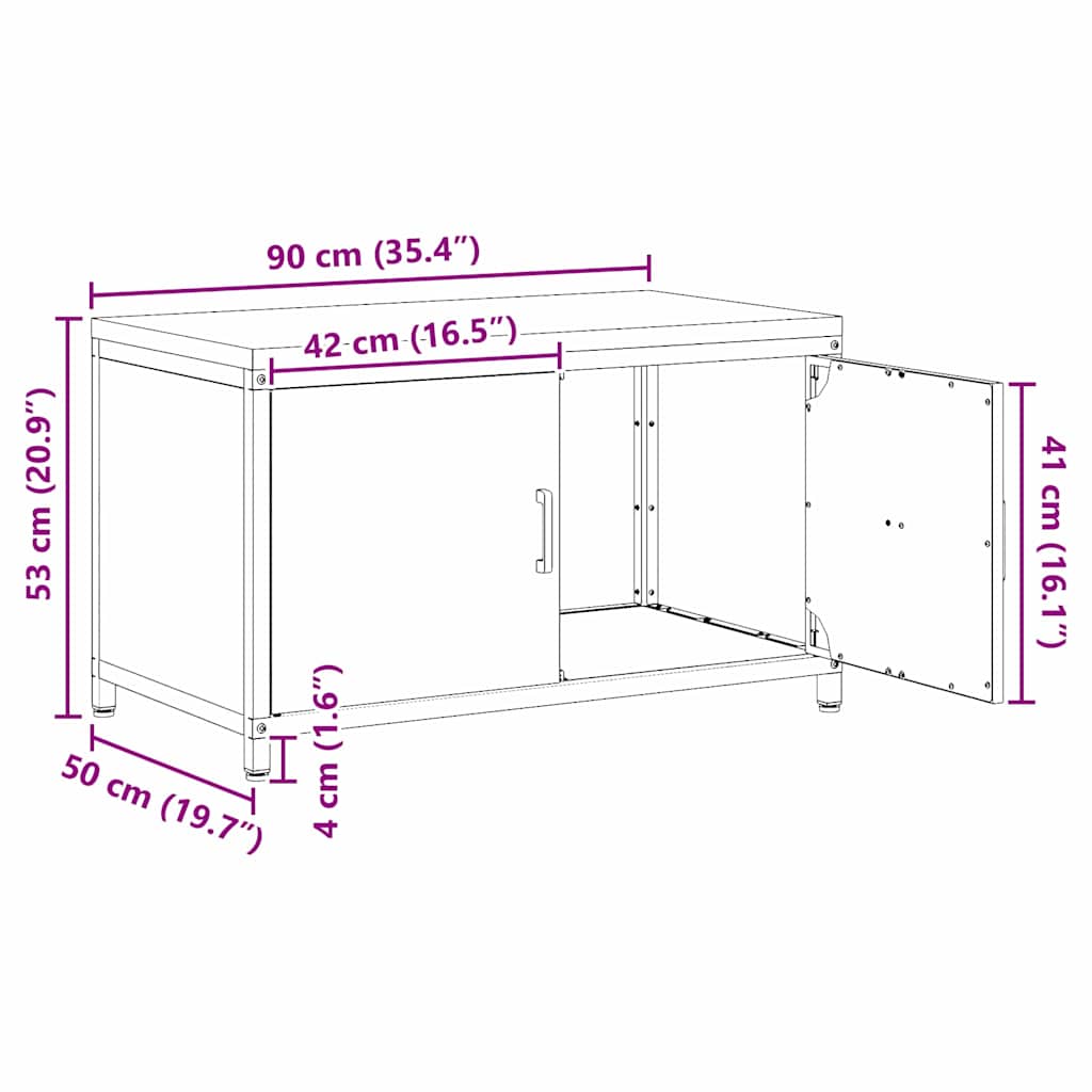 Αποθηκευτικός Χώρος Κουζίνας HATTEM Σκ rusty 90 x 50 x 53 εκ