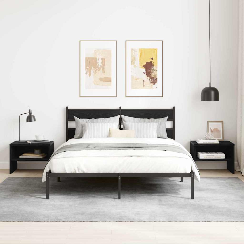 Κομοδίνο 2 pcs Μαύρη δρυς 40 x 40 x 30 cm Επεξεργασμένο ξύλο